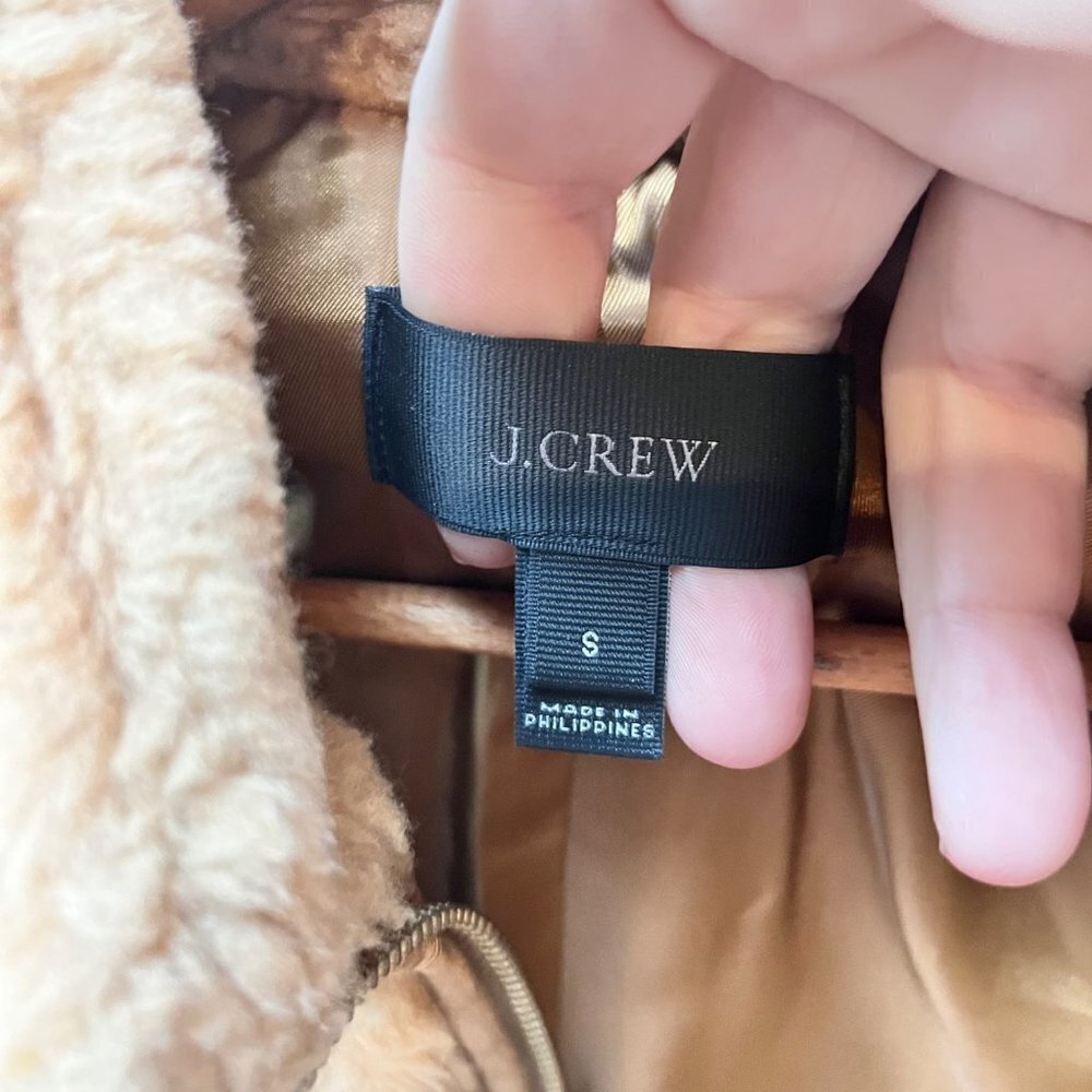J.Crew Plush Teddy‎ Fleece Excursion Vest in Tan- Size S - Picture 4 of 4